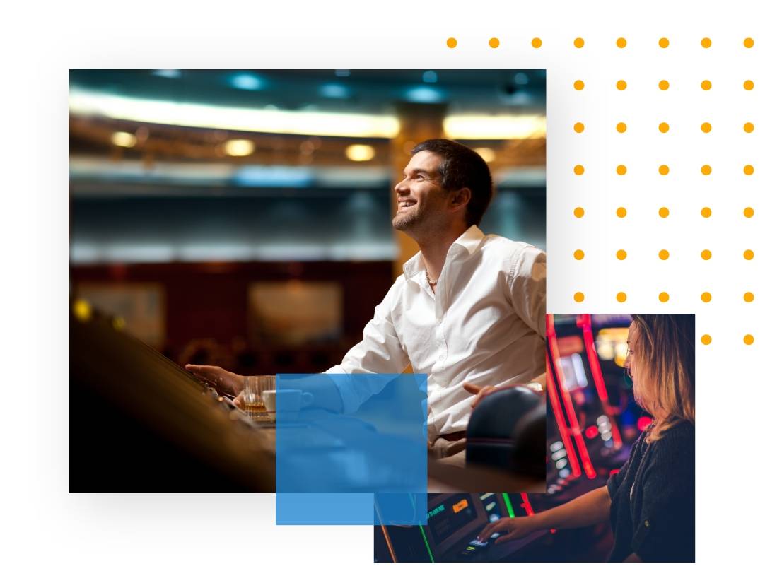 man at casino machine