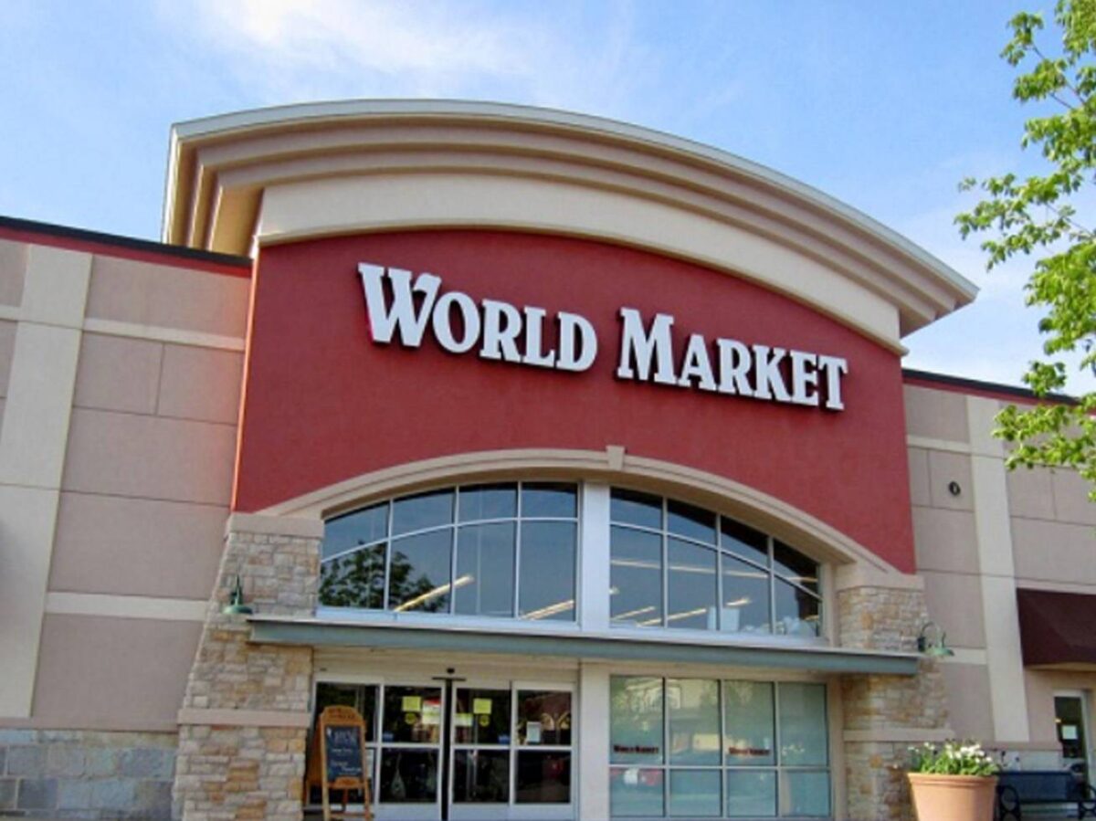 an outdoor view of world market storefront