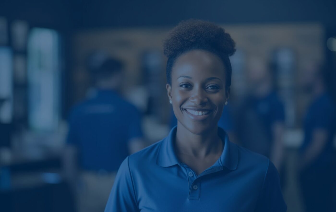 retail storw employee smiling